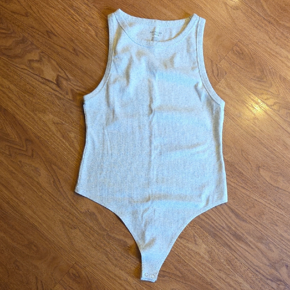 American Eagle Outfitters Light Gray Tank Bodysuit NEVER WORN - Size XL